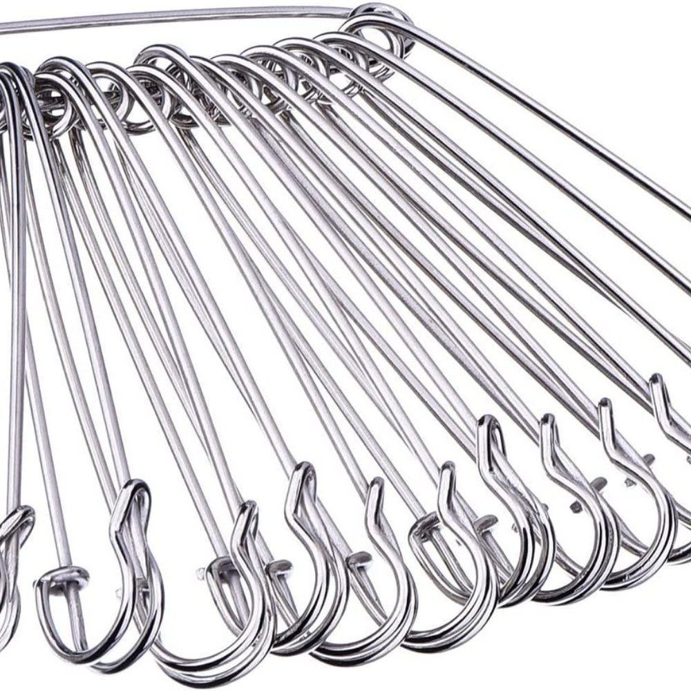 Outus 30 Pieces Extra Large Safety Pins Stainless Steel Heavy Duty Safety Pins